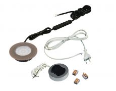 Компплект из 1-го LED свет-ка Polo 220V врезной/бронза/тепл.свет/выкл/сет.шнур