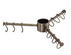 Вешалка на трубу D=50 мм с крючками (9шт.), 360 мм, бронза