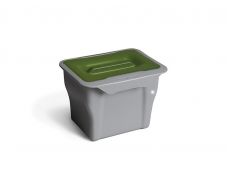 Контейнер для отходов навесной, пластик серый с зеленой крышкой, 5л