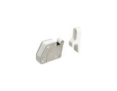 Клип-защёлка дверная Mini Latch, отделка никель + белая